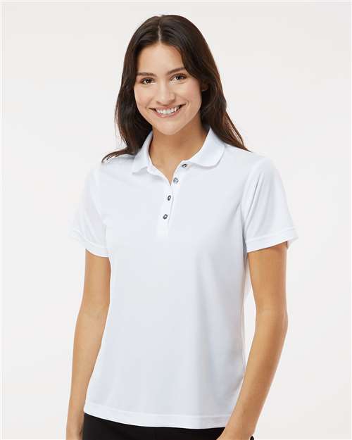 White Women's Saratoga Performance Mini Mesh Polo - 104