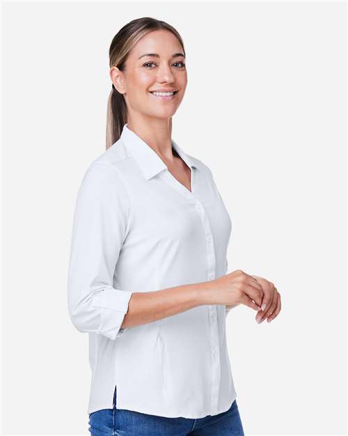 White Women's Ultra UVP® Long Sleeve Marina Shirt - CE510LW