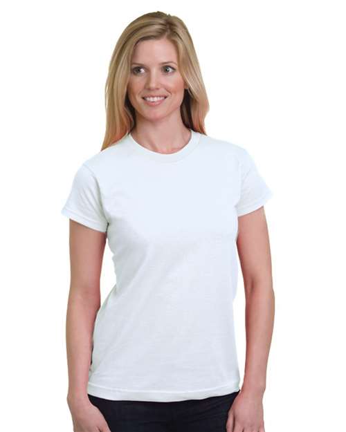 White Women's USA-Made Fine Jersey T-Shirt - 5850