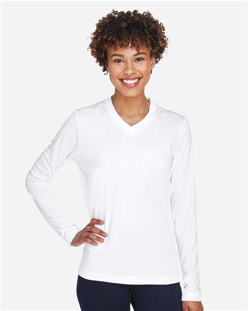 White Women's Zone Performance Long Sleeve T-Shirt - TT11WL