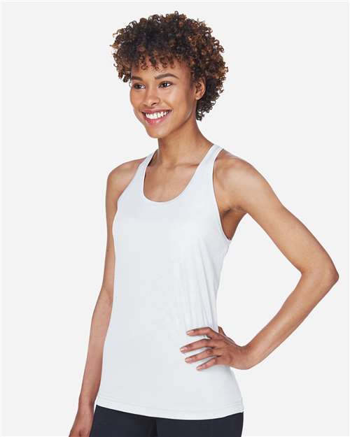 White Women's Zone Performance Racerback Tank - TT11WRC