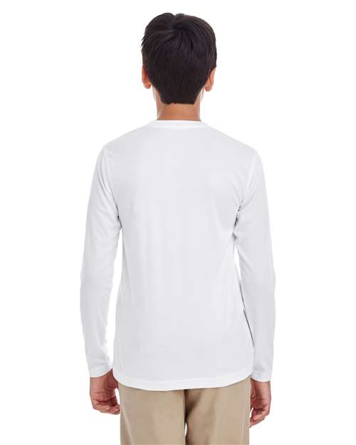 White Youth Cool & Dry Performance Long Sleeve Top - 8622Y
