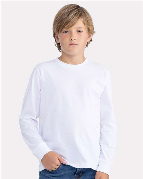White Youth Cotton Long Sleeve T-Shirt - 3311