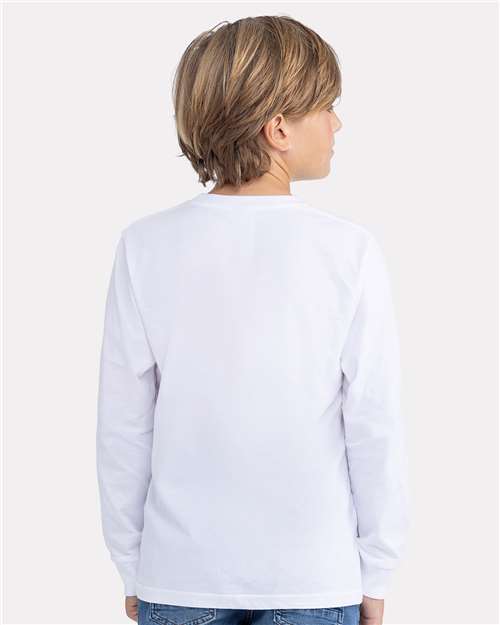 White Youth Cotton Long Sleeve T-Shirt - 3311