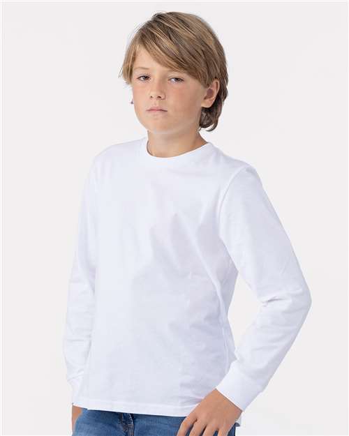 White Youth Cotton Long Sleeve T-Shirt - 3311