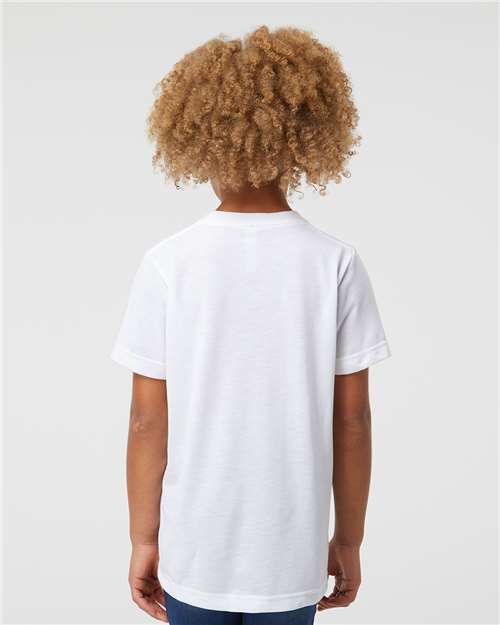 White Youth Polyester Sublimation Tee - 1210