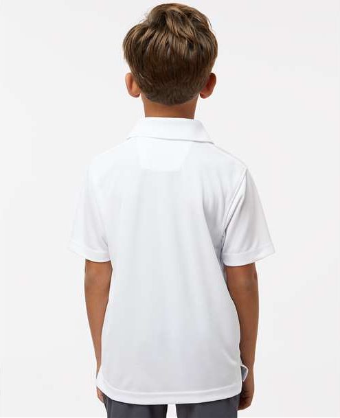 White Youth Saratoga Performance Mini Mesh Polo - 108Y