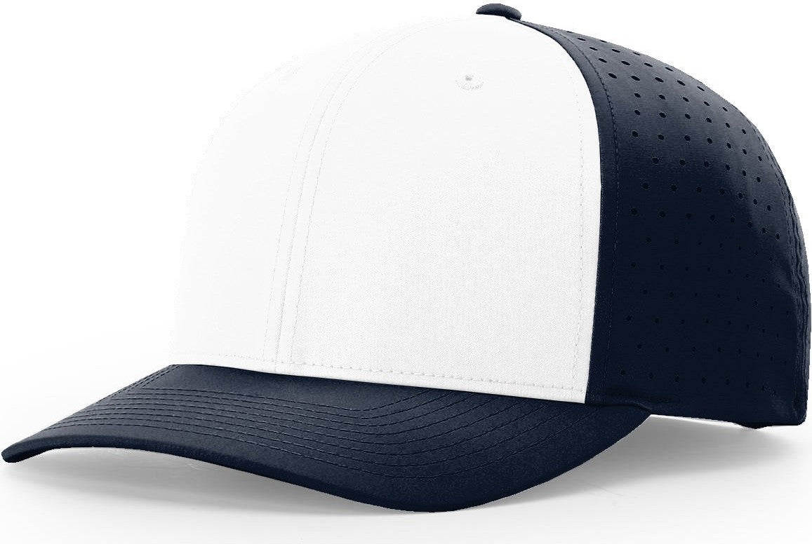White/Navy Laser Perf R-Flex Snapback grouped