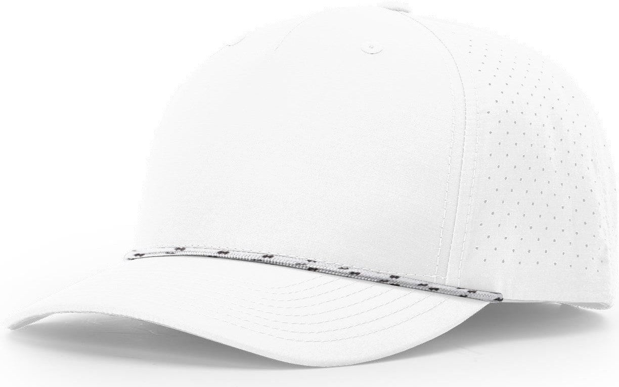 White/White-Black Laser Perf Performance Rope Cap