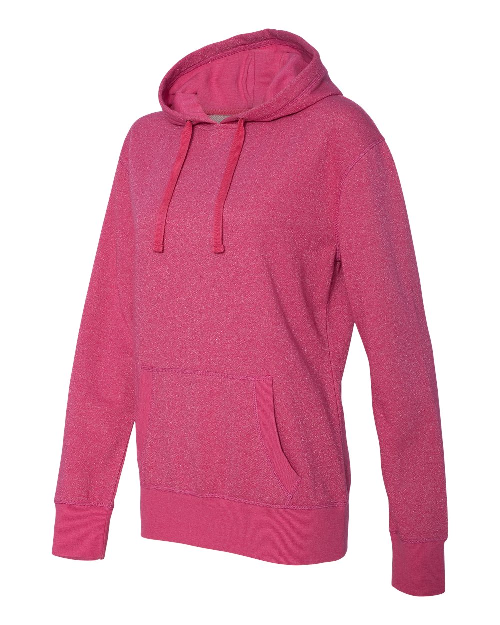Wildberry/ Silver Women’s Glitter French Terry Hooded Sweatshirt - 8860