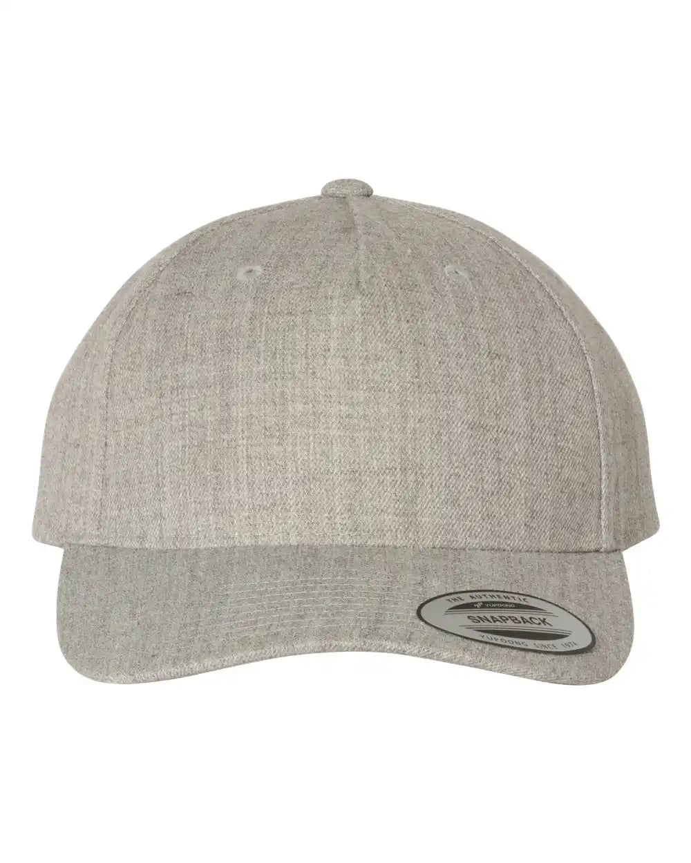 Yp Classics 5789m Premium Five-panel Curved Bill Snapback Cap - Heather Grey - Adjustable