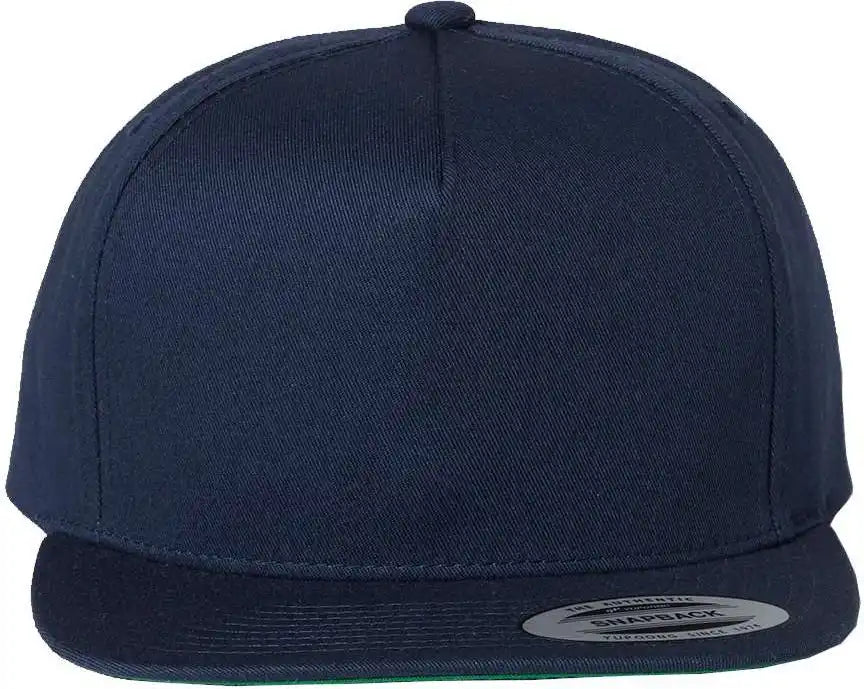 Yp Classics 6007 Five-panel Cotton Twill Snapback Cap - Navy - Adjustable