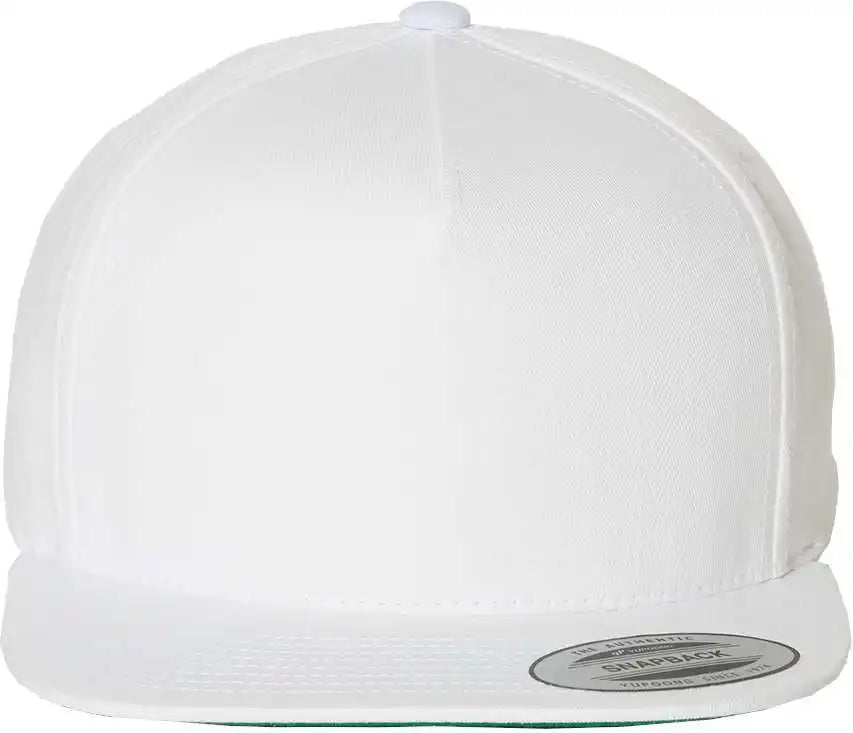 Yp Classics 6007 Five-panel Cotton Twill Snapback Cap - White - Adjustable