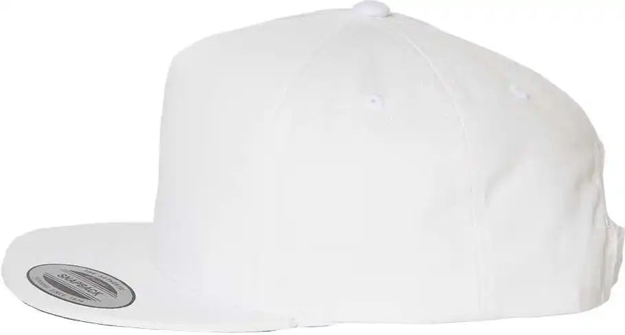 Yp Classics 6007 Five-panel Cotton Twill Snapback Cap - White - Adjustable