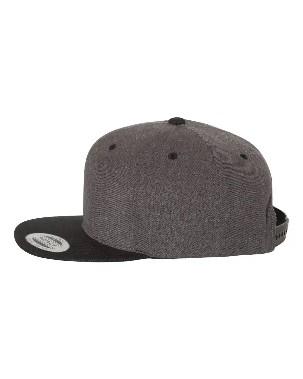 Yp Classics 6089m Premium Flat Bill Snapback Cap - Dark Heather Black - Heather/ / Adjustable