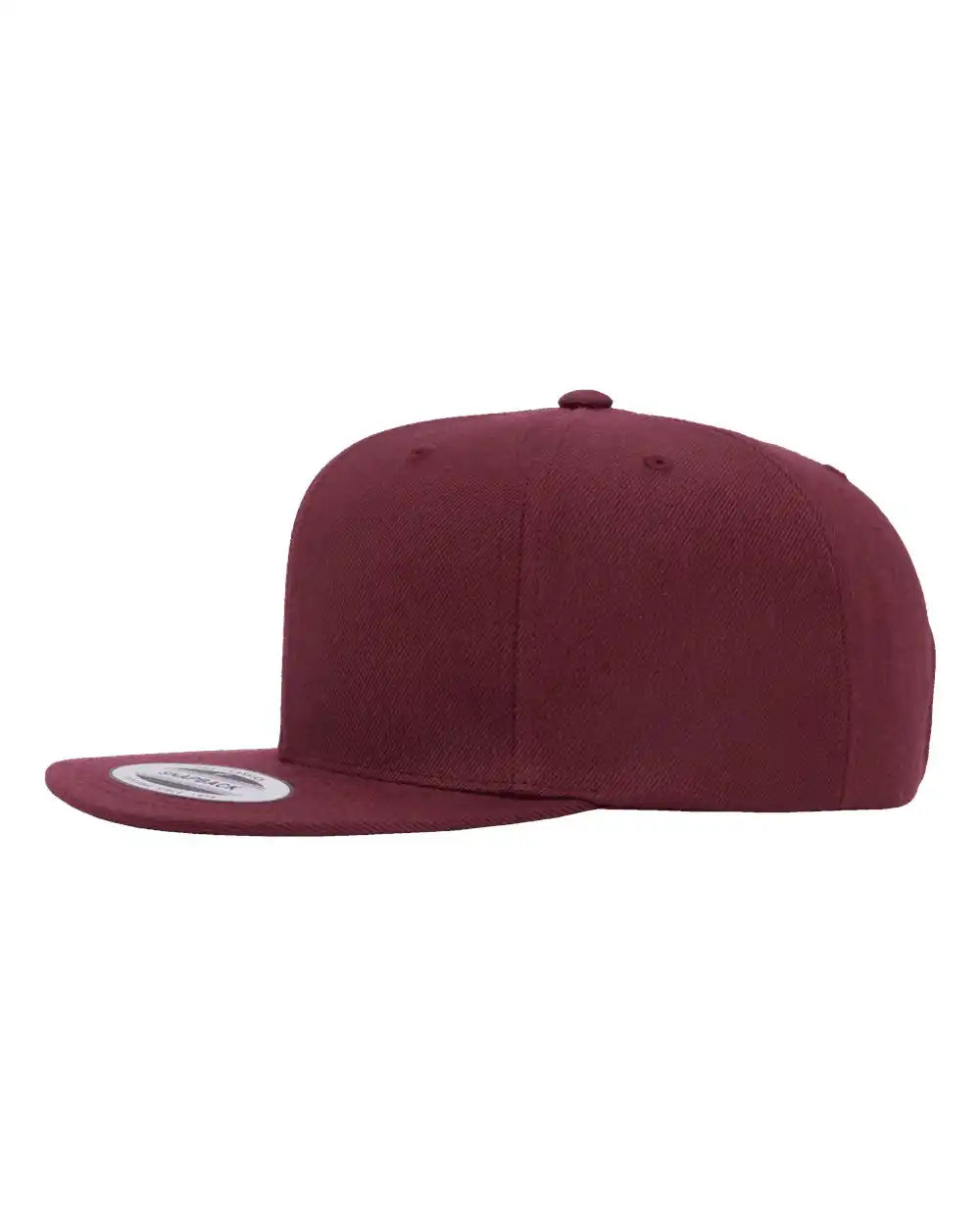 Yp Classics 6089m Premium Flat Bill Snapback Cap - Maroon - Adjustable