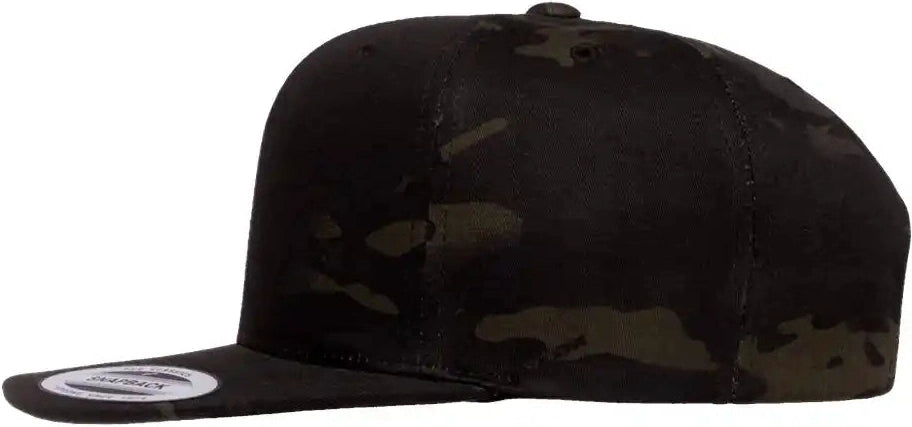 Yp Classics 6089m Premium Flat Bill Snapback Cap - Multicam Black - Adjustable
