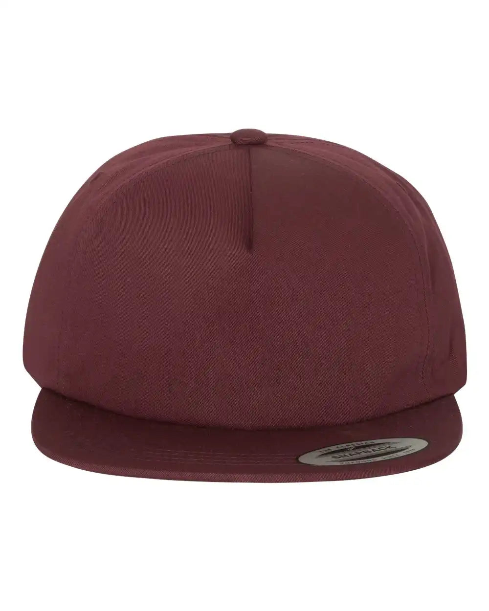 Yp Classics 6502 Lightly-structured Five-panel Snapback Cap - Maroon - Adjustable
