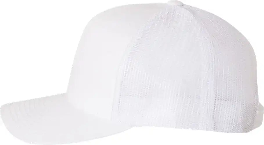 Yp Classics 6506s Five-panel Retro Trucker Cap - 6506 - White - Adjustable