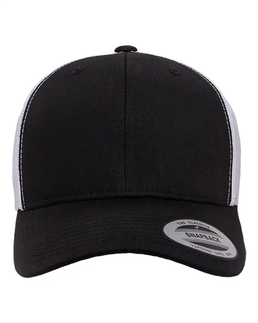 Yp Classics 6606 Retro Trucker Cap - Black White - Black/ / Adjustable
