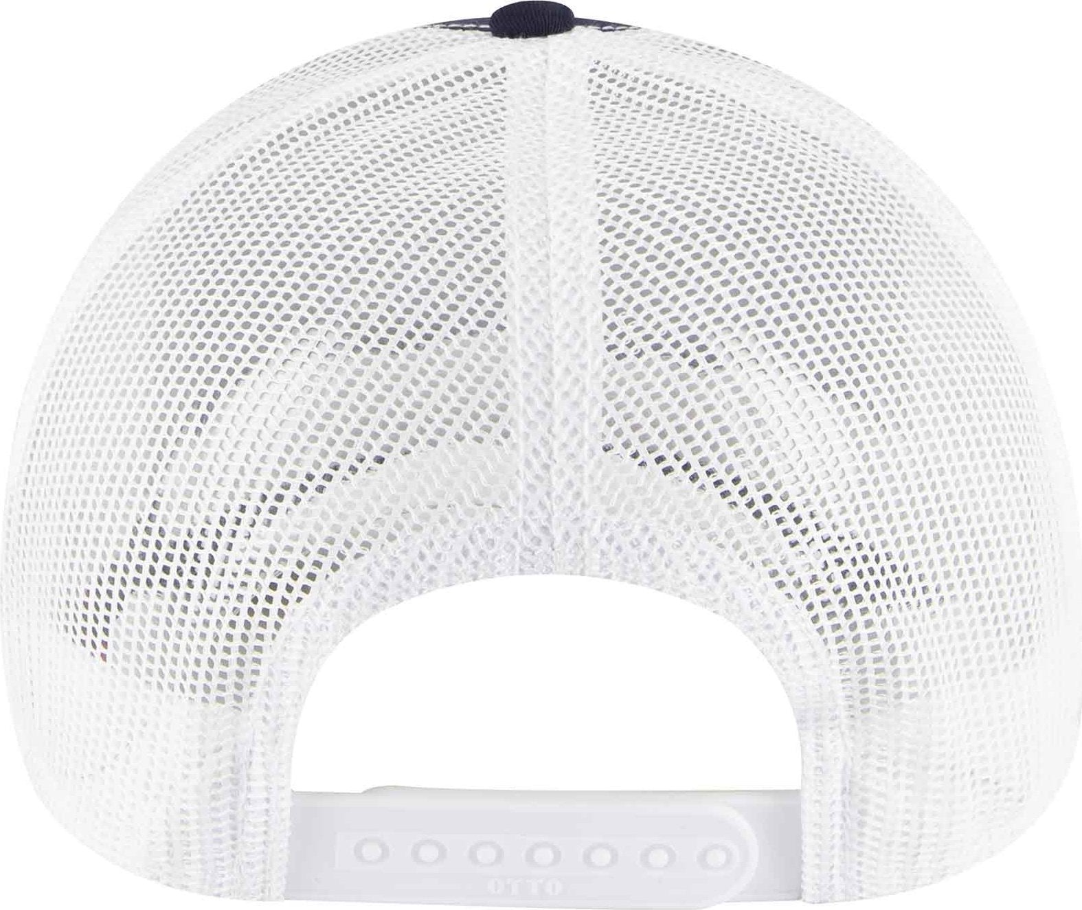 OTTO 102-1318 5 Panel Low Profile Mesh Back Trucker Cap - Navy Navy White - HIT a Double - 1