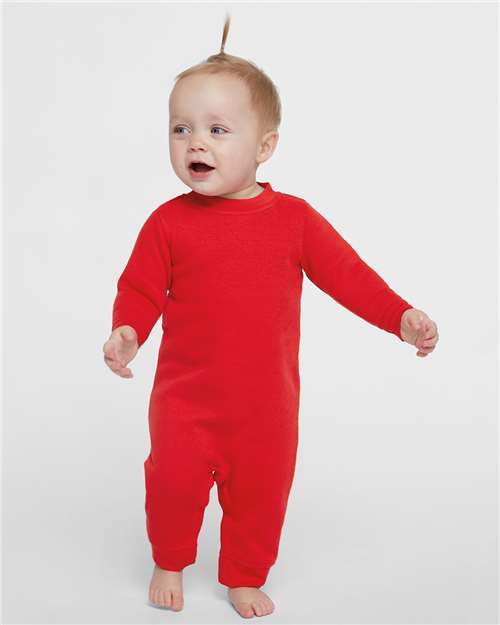 Rabbit Skins 4447 Infant Fleece One-Piece - Red - HIT a Double - 1