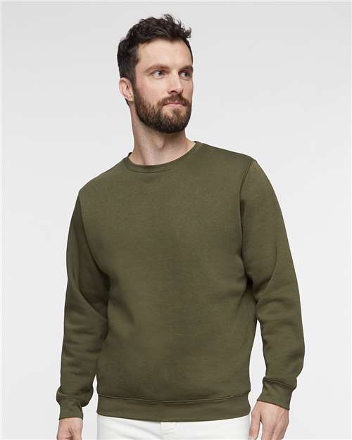 Lat 6925 Elevated Fleece Crewneck Sweatshirt - Military Green - HIT a Double - 1