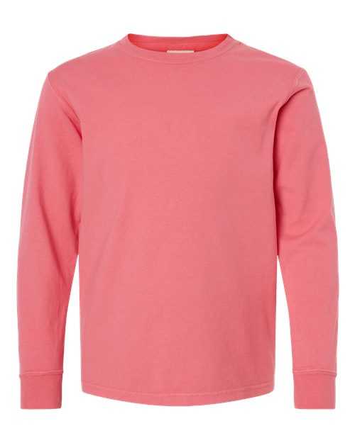 Comfortwash GDH275 Garment-Dyed Youth Long Sleeve T-Shirt - Coral Craze" - "HIT a Double