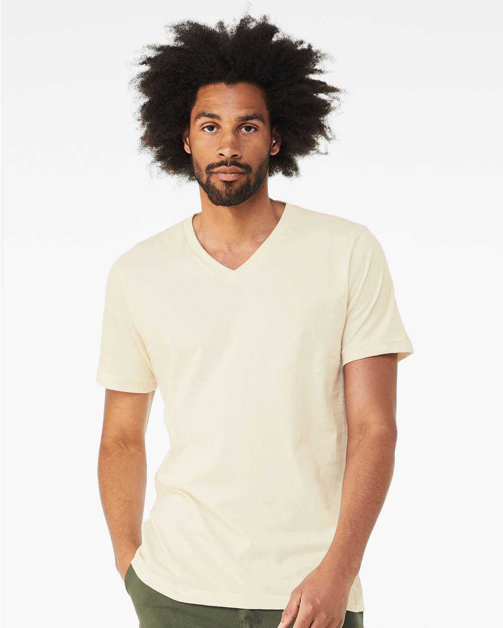 Bella + Canvas 3005 Unisex Jersey V-Neck Tee - Natural - HIT a Double - 1