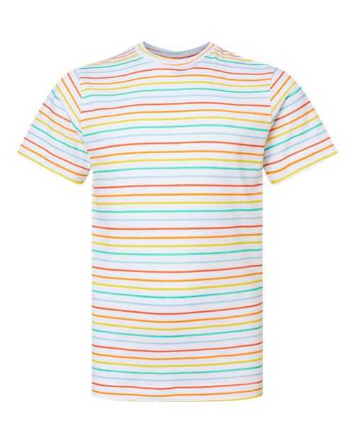 Lat 6101 Youth Fine Jersey Tee - Rainbow Stripe - HIT a Double - 1