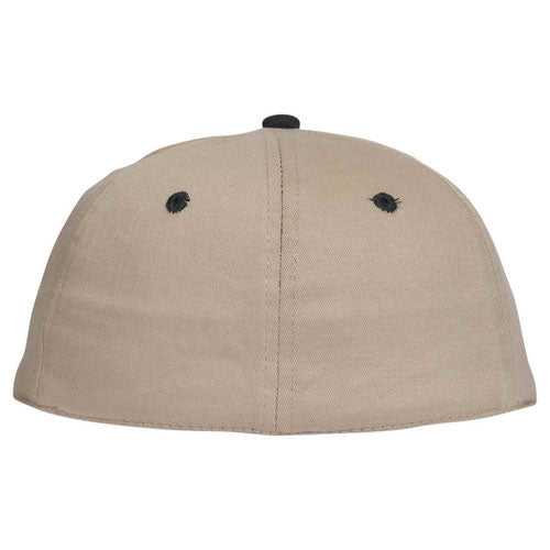 OTTO 11-018 Stretchable Deluxe Brushed Cotton Twill 6 Panel Low Profile Pro Style Cap - Black Khaki - HIT a Double - 1