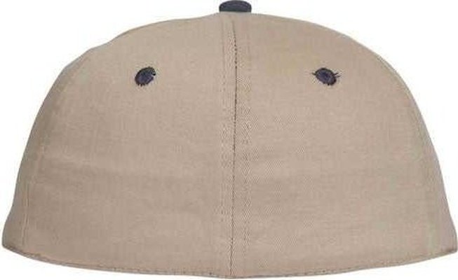OTTO 11-018 Stretchable Deluxe Brushed Cotton Twill 6 Panel Low Profile Pro Style Cap - Navy Khaki - HIT a Double - 1