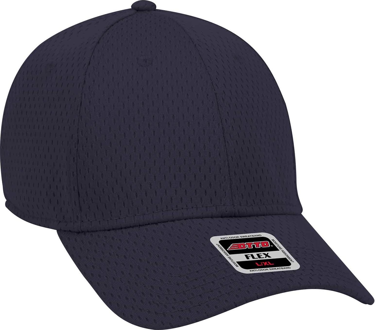 OTTO 11-1168 Stretchable Polyester Pro Mesh Flex 6 Panel Low Profile Baseball Cap - Navy - HIT a Double - 1