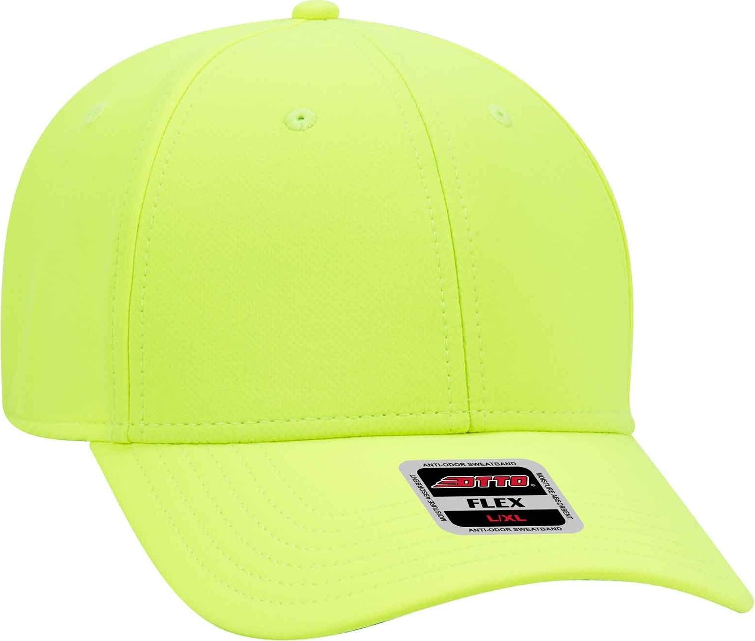 OTTO 11-1257 Flex 6 Panel Low Profile UPF 50+ Cool Comfort Performance Stretchable Knit Cap - Neon Yellow - HIT a Double - 1