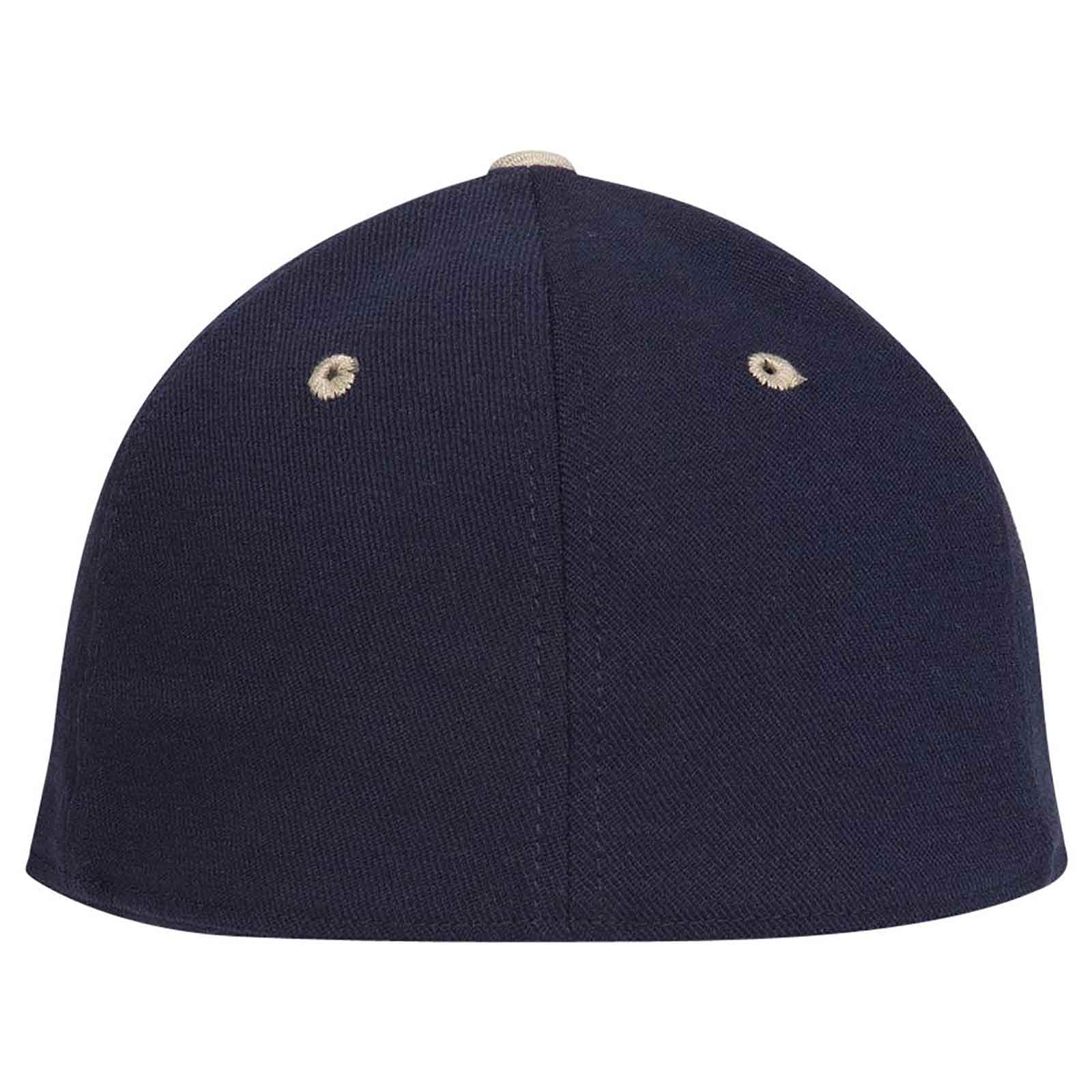 OTTO 11-194 Stretchable Wool Blend Low Profile Pro Style Cap - Khaki Navy - HIT a Double - 1
