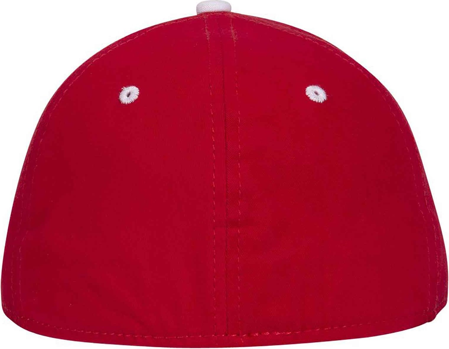 OTTO 12-267 Stretchable Deluxe Brushed Cotton Twill Sandwich Visor Low Profile Pro Style Cap S/M - Red Red White - HIT a Double - 1