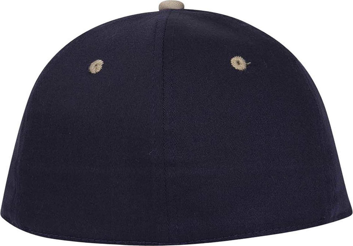 OTTO 12-267 Stretchable Deluxe Brushed Cotton Twill Sandwich Visor Low Profile Pro Style Cap S/M - Khaki Navy Navy - HIT a Double - 2