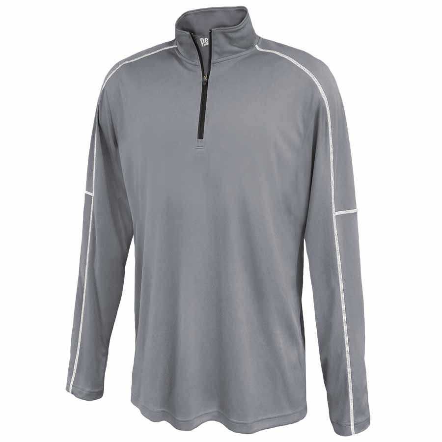 Pennant 1215 Men's Conquest 1/4 Zip Long Sleeve Top - Steel - HIT a Double