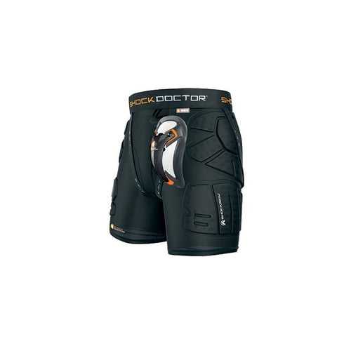 Shock Doctor 563 Shockskin Relaxed Fit Impact Short with Ultra Carbon Flex Cup - Black - HIT a Double