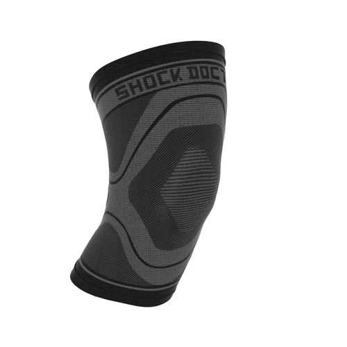 Shock Doctor 2060 Compression Knit Knee Sleeve Adult - Gray Black - HIT a Double