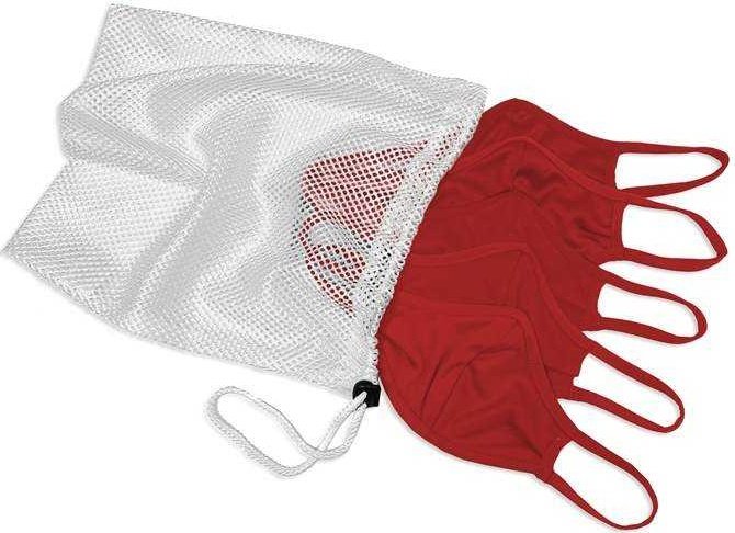 Badger Sport 1935 B-Core 5 Pk Face Guard with Machine-Washable Mesh Laundry Bag - Red - HIT a Double - 1