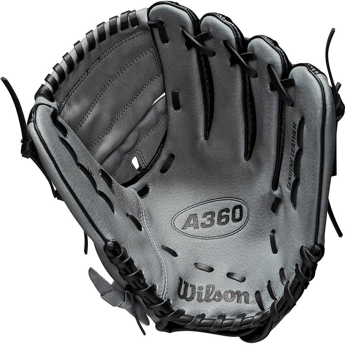 Wilson A360 12.00" Utility Baseball Glove - Black Gray - HIT A Double