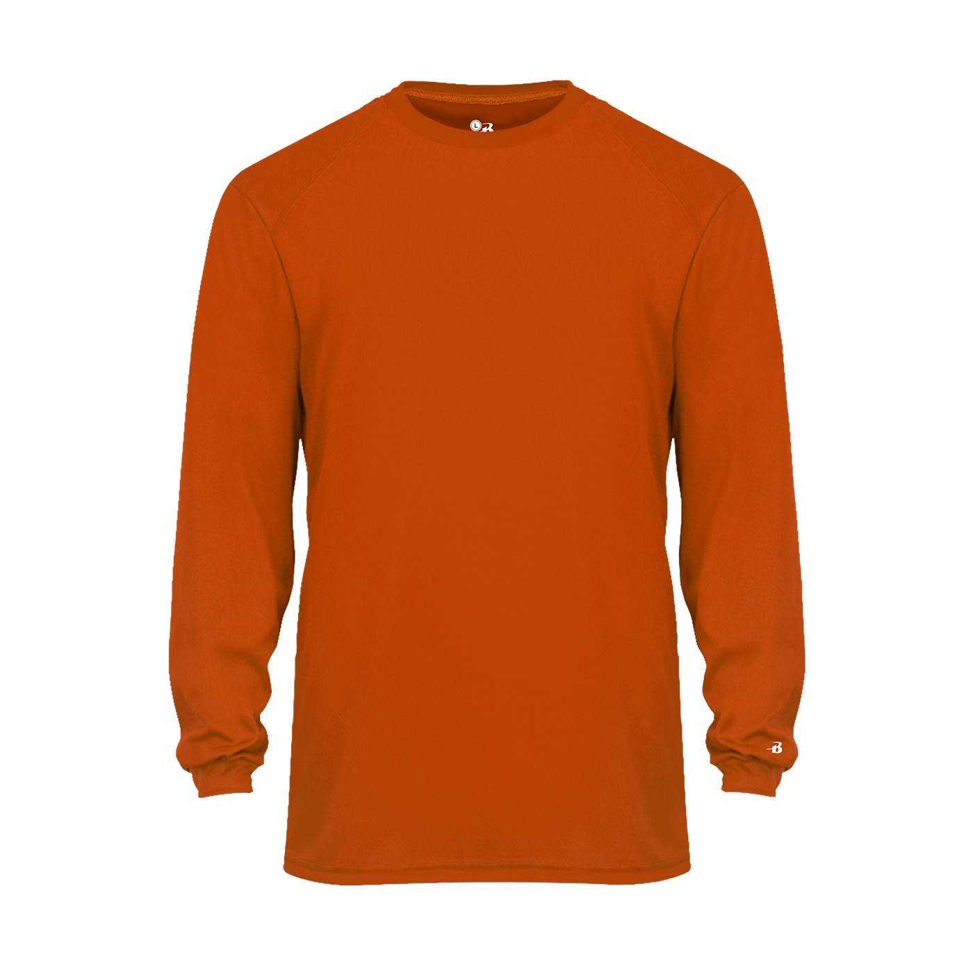 Badger Sport 2104 Youth B-Core Long Sleeve Tee - Orange - HIT a Double - 1