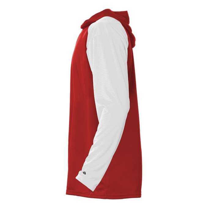 Badger Sport 4235 Breakout Adult Hoodie Tee - Red White - HIT a Double - 1