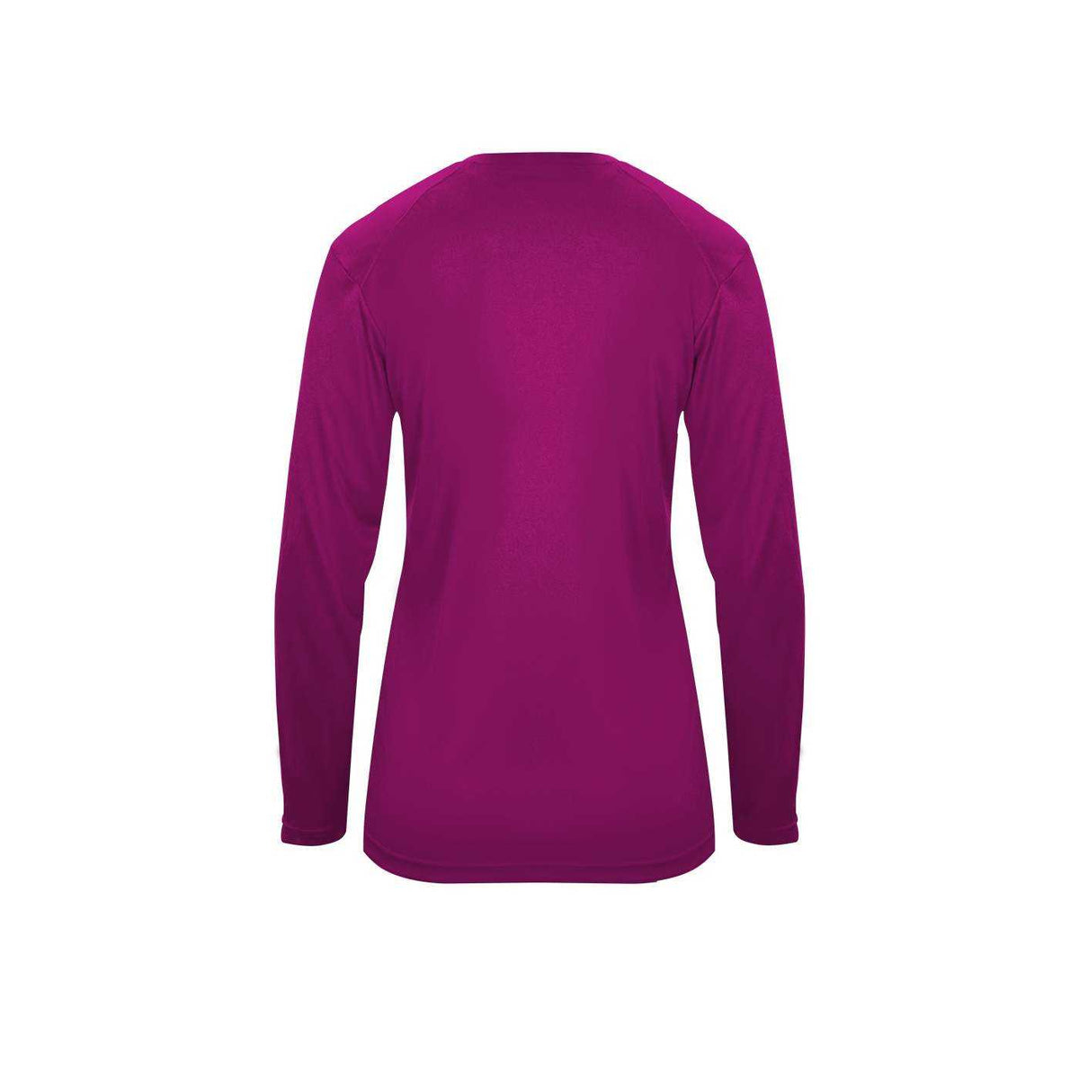 Badger Sport 4064 Ultimate Softlock V-neck Ladies Long Sleeve Tee - Hot Pink - HIT a Double - 3
