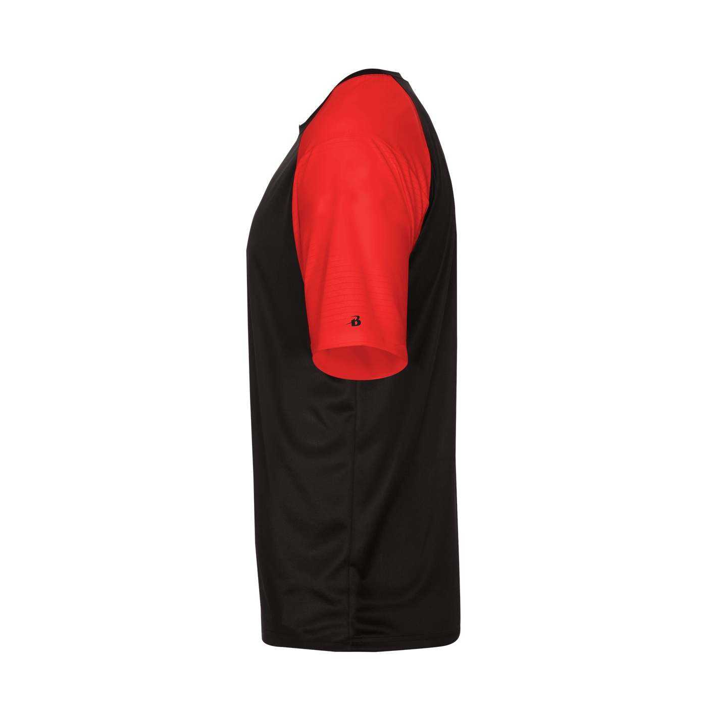Badger Sport 4230 Breakout Tee - Black Red - HIT a Double - 1