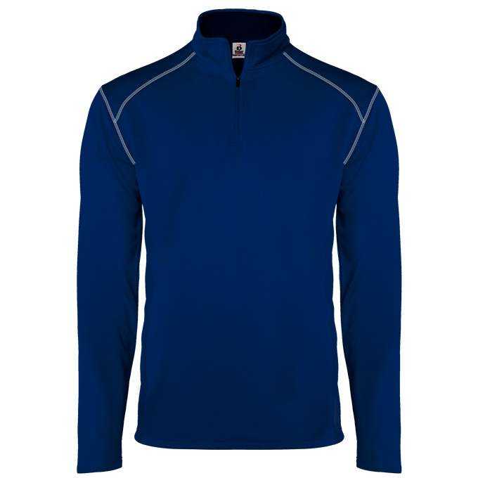 Badger Sport 2438 Money Mesh Youth 1/4 Zip - Royal Silver - HIT a Double - 1