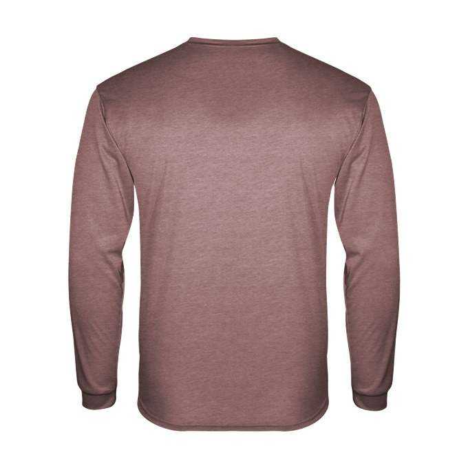 Badger Sport 2944 Tri-Blend Long Sleeve Youth Tee - Maroon Heather - HIT a Double - 1