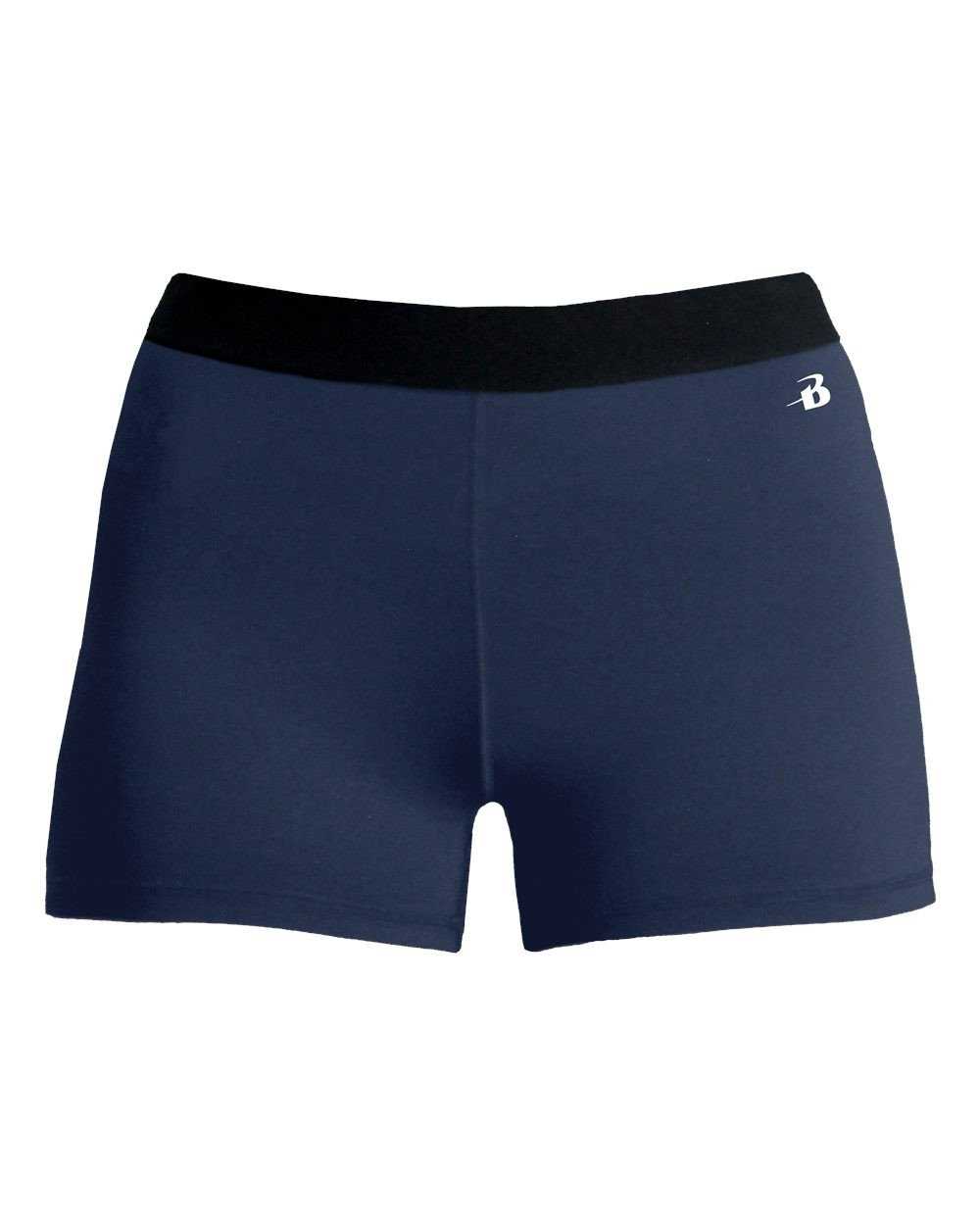 Badger Sport 2629 Girl's Pro-compression Short - Navy - HIT a Double - 1