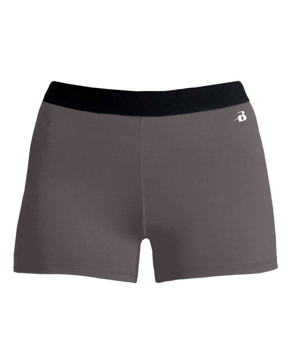 Badger Sport 2629 Girl's Pro-compression Short - Graphite - HIT a Double - 1
